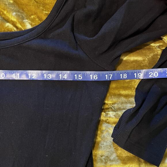 Old Navy Dress Womens Large Black Long Sleeve Scoop Neck Stretch Midi Witchy - Picture 6 of 11